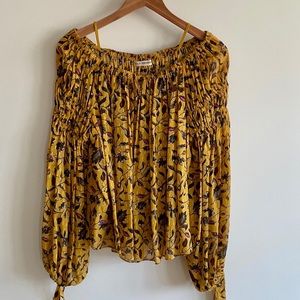 Ulla Johnson Off shoulder top. Golden-Puff-Sleeve